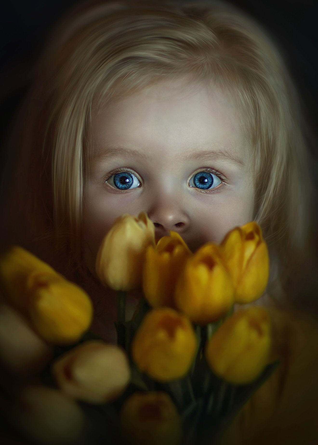 girl with tulips-Seed Nft