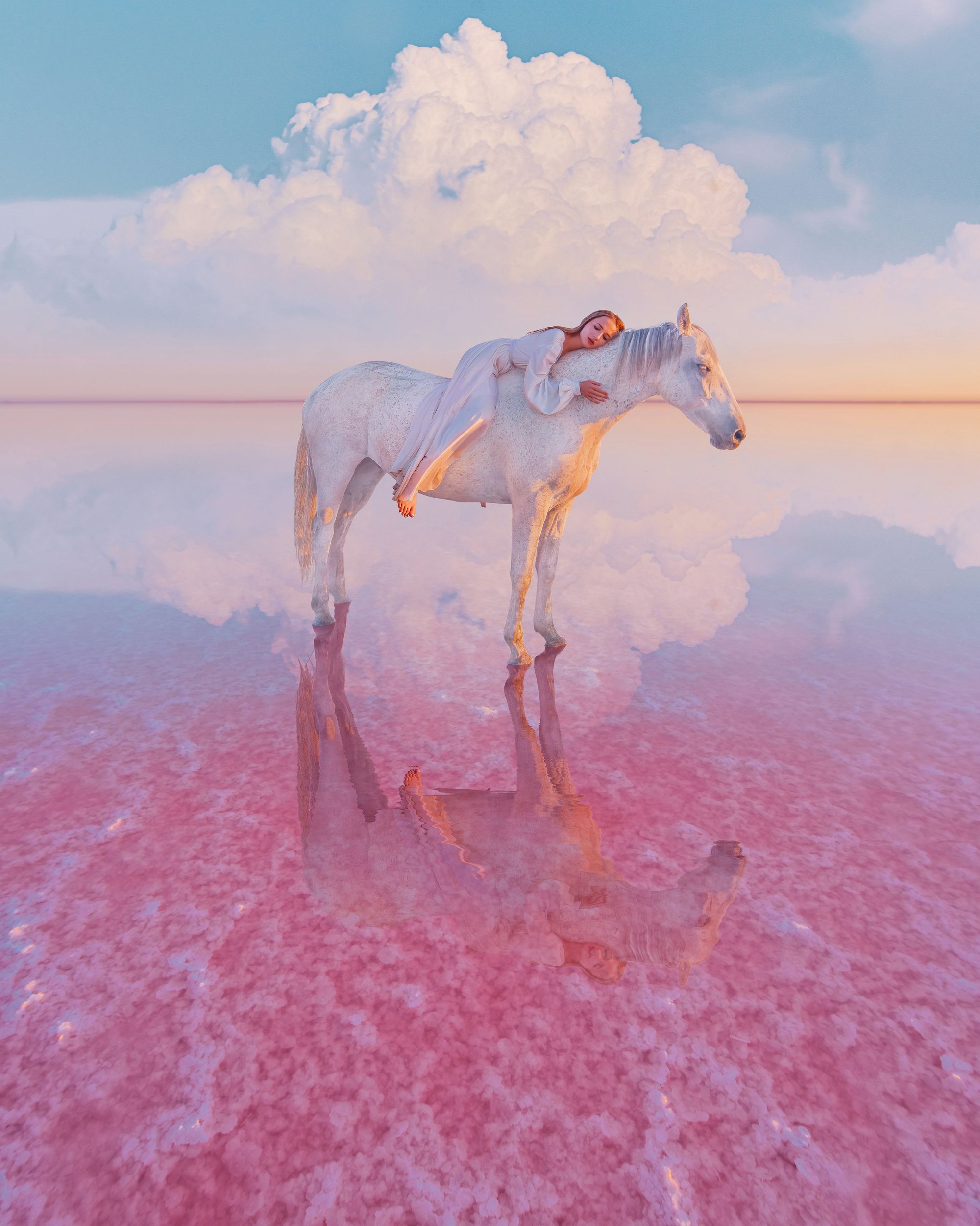 Pink lake: white dreams
